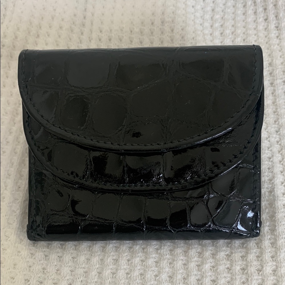 Tula Black Embossed Leather Wallet & Coin Purse.